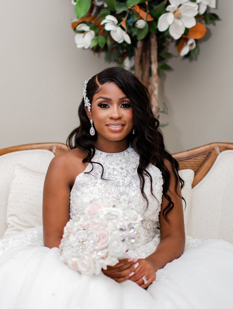 Bride holding a bouquet