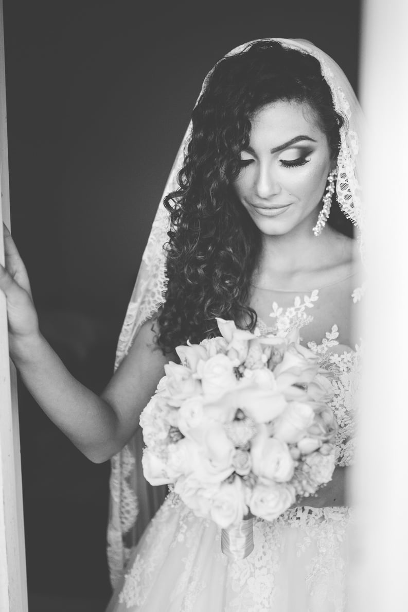 Bride in black and white